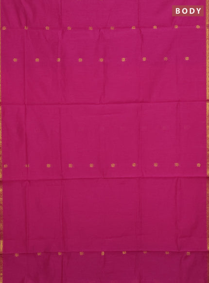 Magenta Pink & Orange Semi Maheshwari Cotton - Buttas