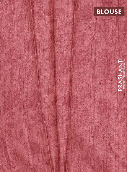 Beige & Pink Semi Tussar Saree