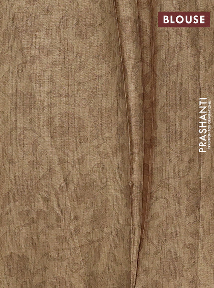 Beige & Peach Semi Tussar Saree