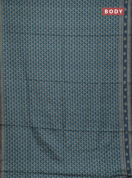 Teal Blue Semi Tussar Saree