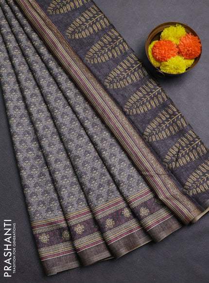 Grey Semi Tussar Saree