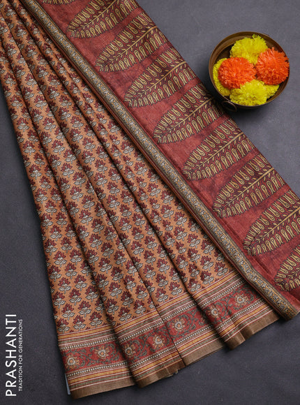 Rust Semi Tussar Saree