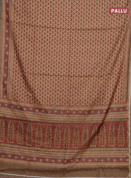 Rust Semi Tussar Saree