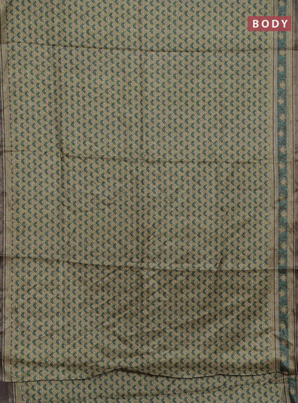 Elaichi Green Semi Tussar Saree