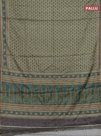 Elaichi Green Semi Tussar Saree