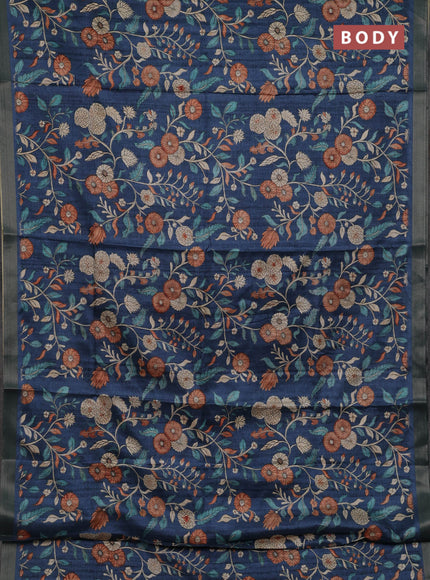 Blue Semi Tussar Saree