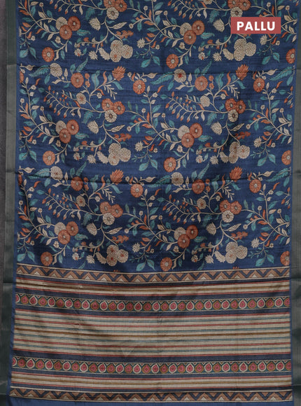 Blue Semi Tussar Saree