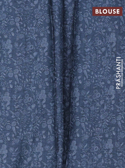 Blue Semi Tussar Saree