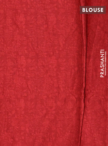 Red Semi Tussar Saree