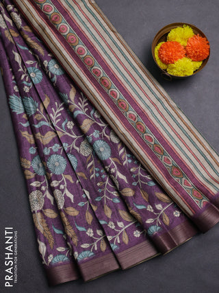 Purple Semi Tussar Saree