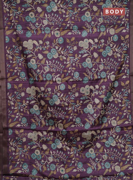 Purple Semi Tussar Saree