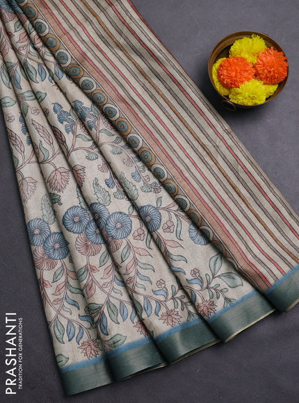 Beige Semi Tussar Saree