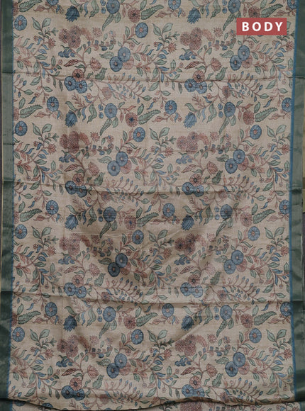 Beige Semi Tussar Saree
