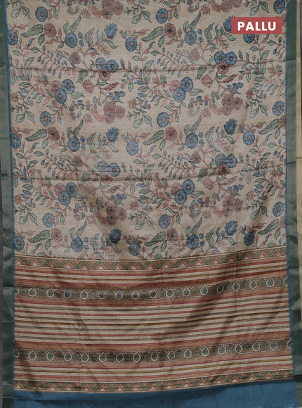 Beige Semi Tussar Saree