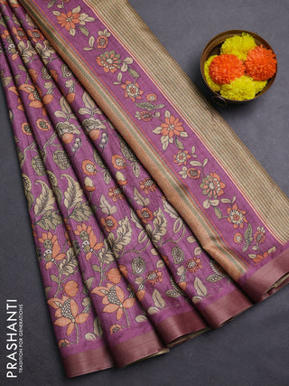 Lavender Semi Tussar Saree