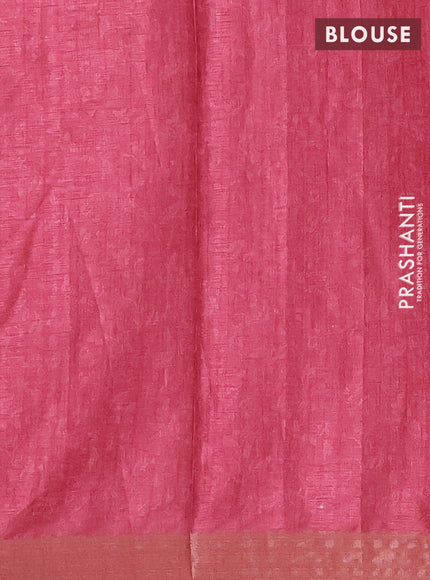 Peach Pink Semi Tussar Saree