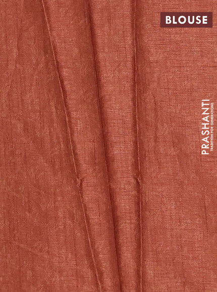 Rust Semi Tussar Saree