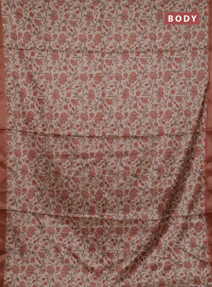 Beige & Rust Semi Tussar Saree