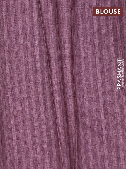 Beige & Lavender Semi Tussar Saree