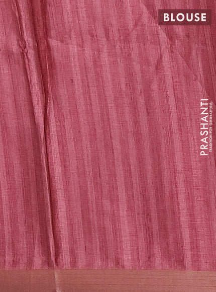 Beige & Pink Semi Tussar Saree