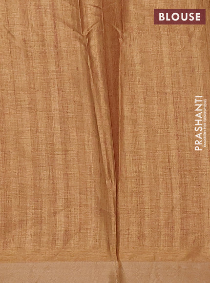 Beige & Mustard Yellow Semi Tussar Saree