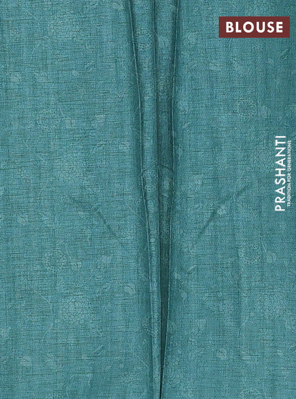 Onion Pink & Teal Green Semi Tussar Saree