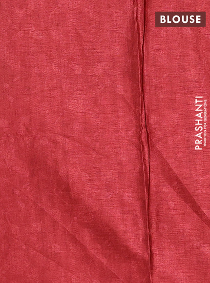 Mustard Yellow & Red Semi Tussar Saree