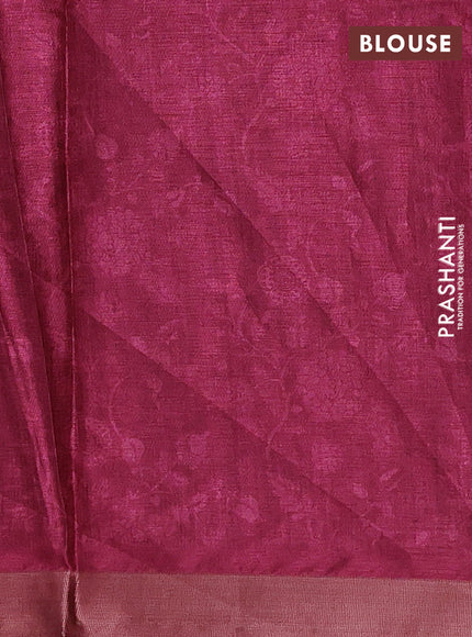 Grey & Pink Semi Tussar Saree