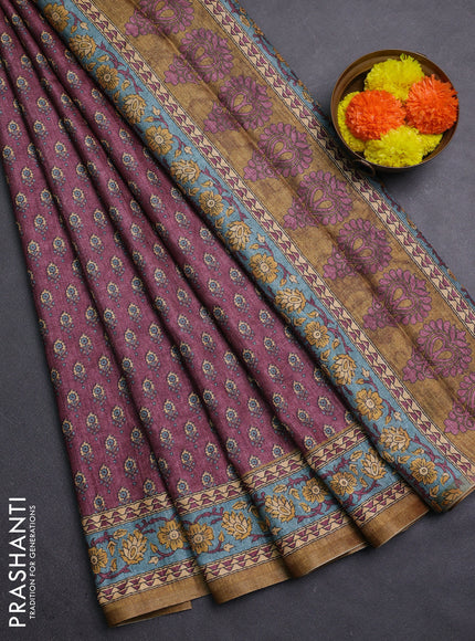 Purple Semi Tussar Saree