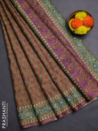 Sandal Semi Tussar Saree