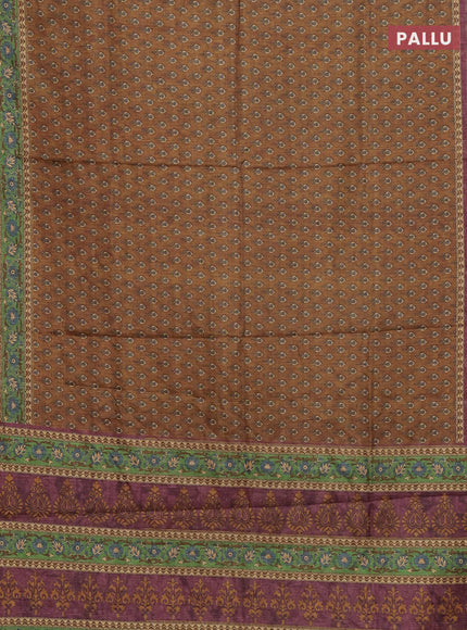 Sandal Semi Tussar Saree