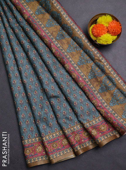 Grey Semi Tussar Saree