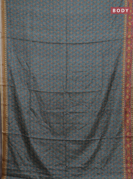 Grey Semi Tussar Saree