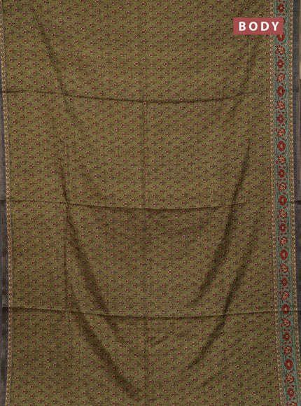 Elaichi Green Semi Tussar Saree