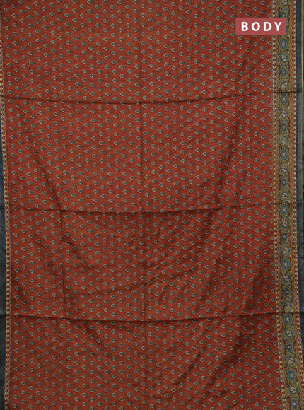 Rust Semi Tussar Saree