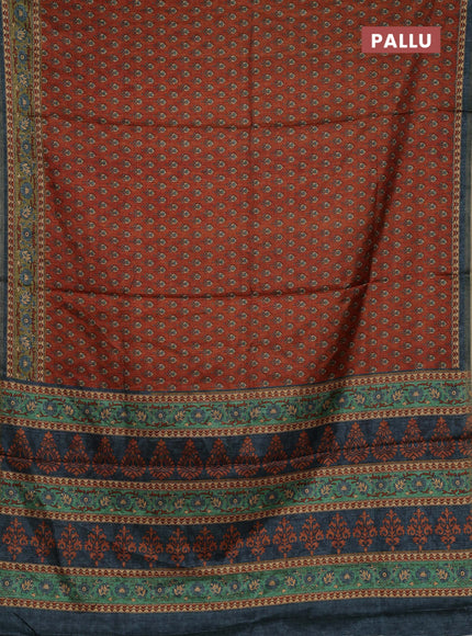 Rust Semi Tussar Saree