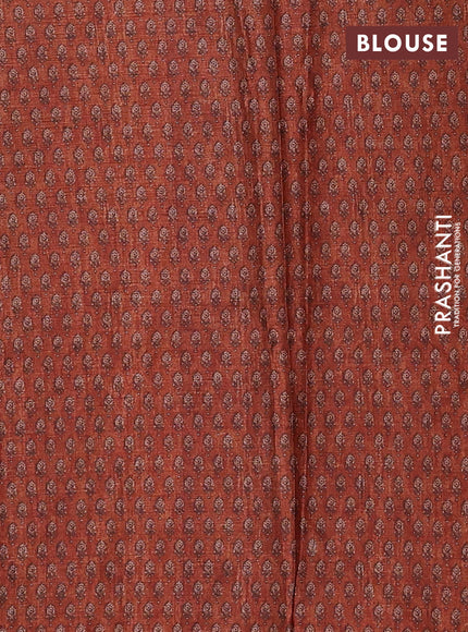 Peacock Blue Semi Tussar Saree