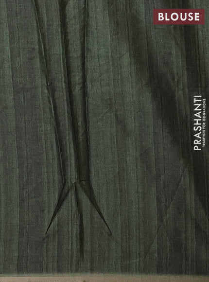 Grey & Pastel Green Semi Tussar Saree