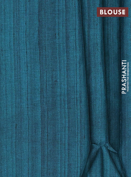 Pink & Pastel Blue Semi Tussar Saree