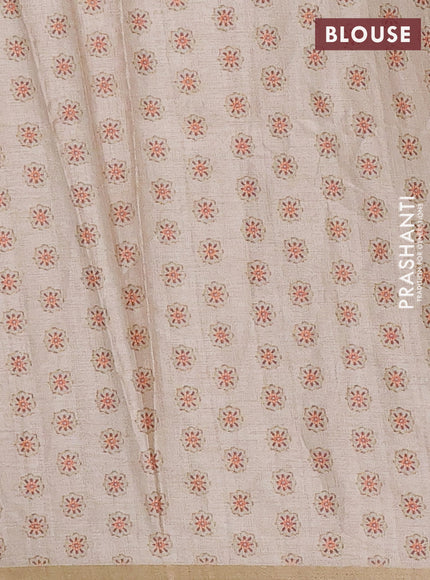 Beige Semi Tussar Saree