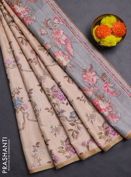 Peach   Semi Tussar Saree