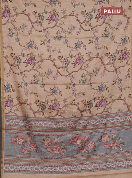 Peach   Semi Tussar Saree
