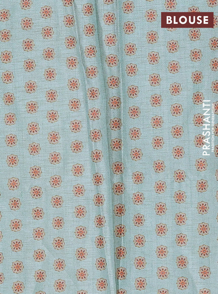 Aque Blue Semi Tussar Saree