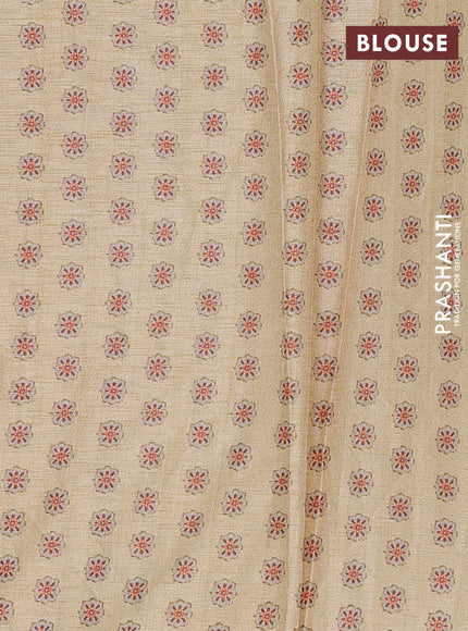 Pale Yellow Semi Tussar Saree