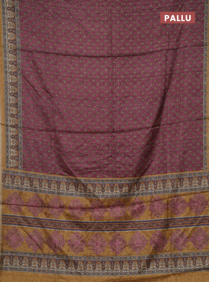 Mauve Pink Semi Tussar Saree