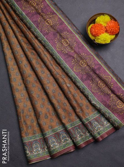 Mustard Semi Tussar Saree