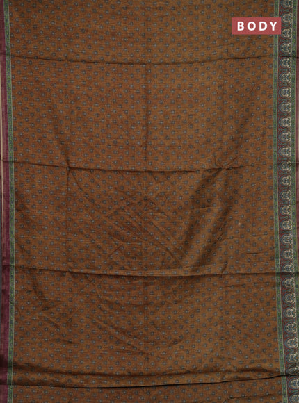Mustard Semi Tussar Saree