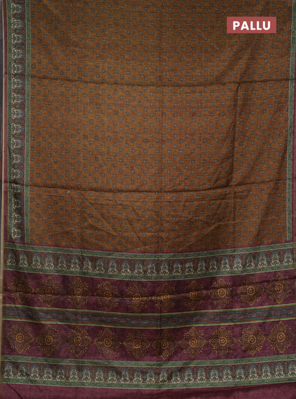Mustard Semi Tussar Saree