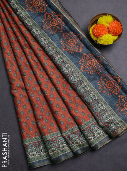 Orange Semi Tussar Saree