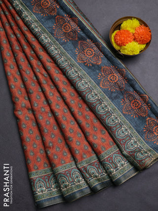 Orange Semi Tussar Saree